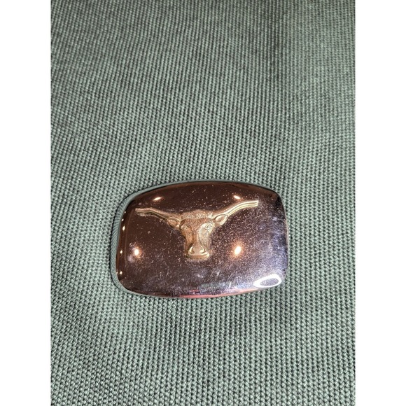 Other Other - Vintage Chrome Brass Longhorn Steer Head Belt Buckle Made in USA